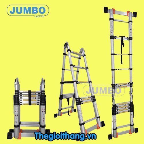 Thang nhôm rút chữ A cao cấp JUMBO A190