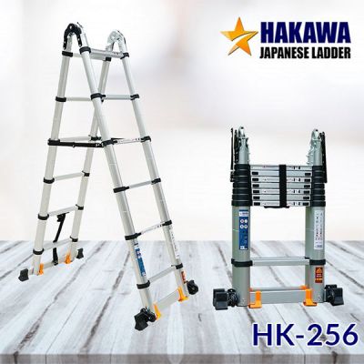 Thang nhôm rút cao cấp chữ A HAKAWA HK-256( 5m6)